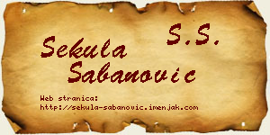 Sekula Šabanović vizit kartica